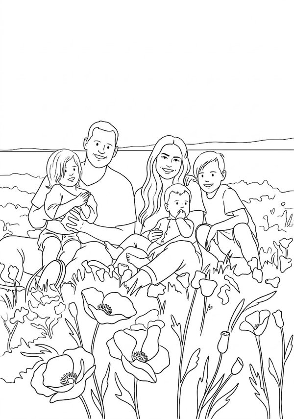Desenho para colorir da mesma família